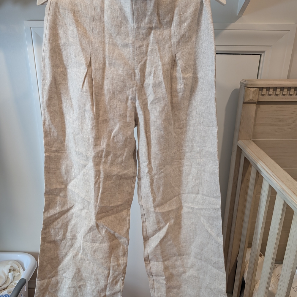 Reformation Natural Linen Trousers